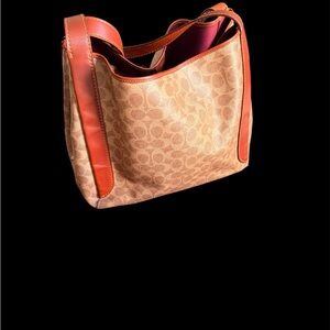 Coach Beige Signature Canvas Shoulder Bag